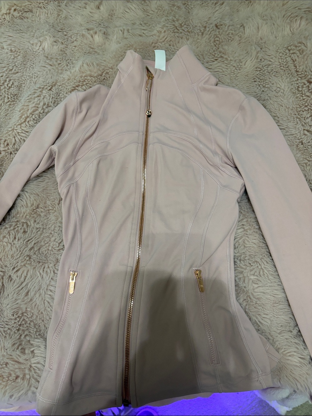 lululemon athletica Light Blush bbl Jacket with Gold Zipper